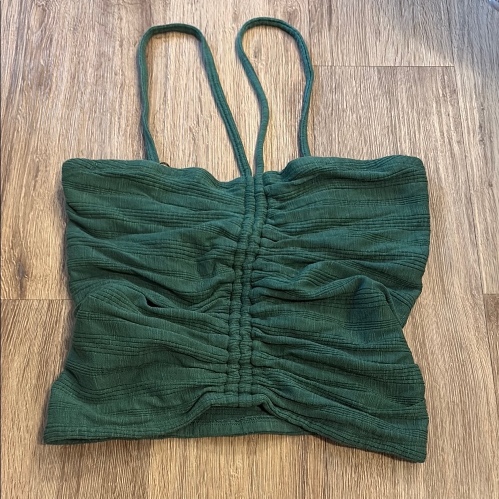 Pilcro Green Ruched Women's Top